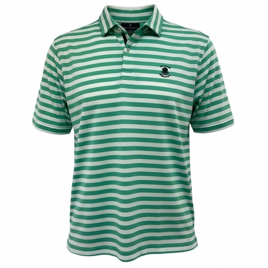Fairway Greene  Brooklawn C C Golf Polo Mens Large Teal White Striped A46